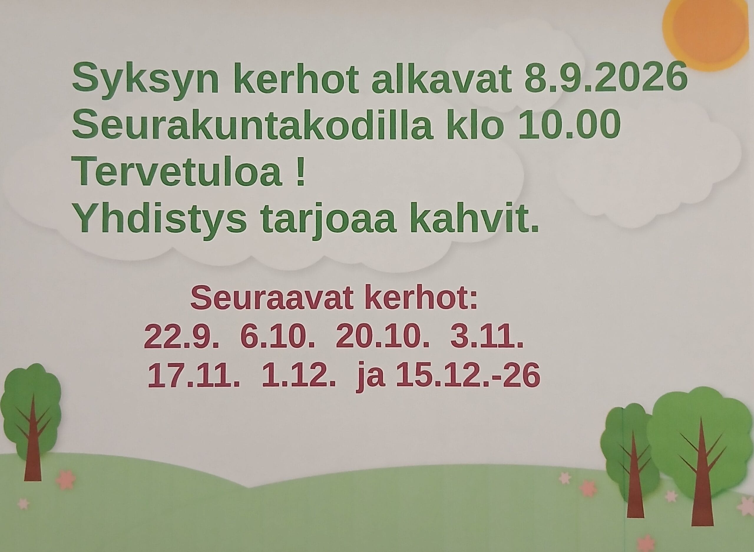 Syksyn 2026 kerhot